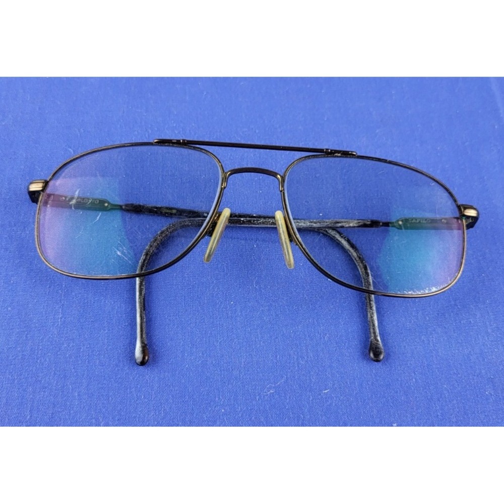 Safilo Elasta Eyeglasses Aviator Frame Brown Metal Made in Italy Unisex